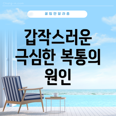 갑작스러운 극심한 복통의 원인