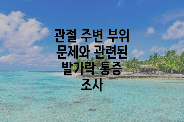 관절 주변 부위 문제와 관련된 발가락 통증 조사