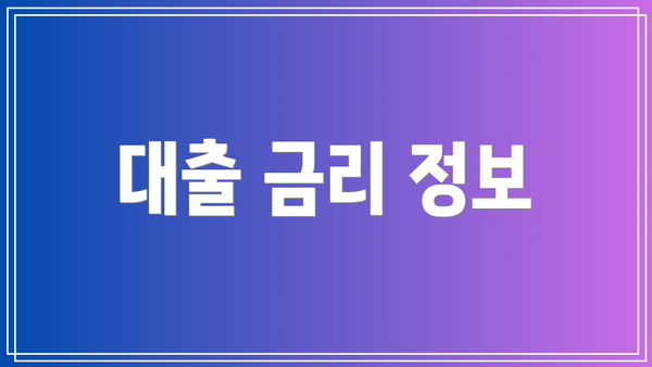 대출 금리 정보