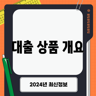 대출 상품 개요