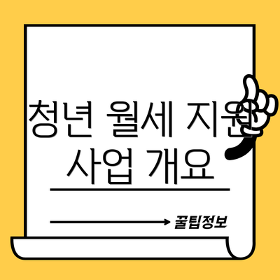 청년 월세 지원 사업 개요