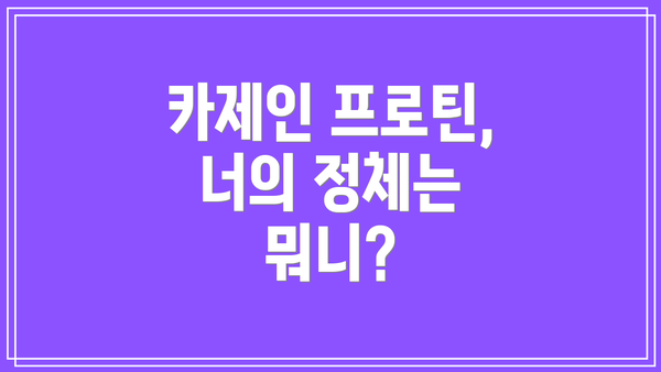 카제인 프로틴, 너의 정체는 뭐니?
