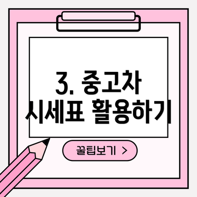 3. 중고차 시세표 활용하기