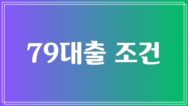 79대출 조건