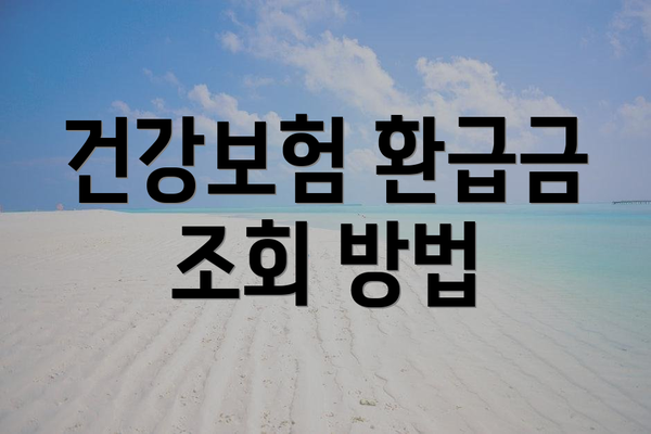 건강보험 환급금 조회 방법