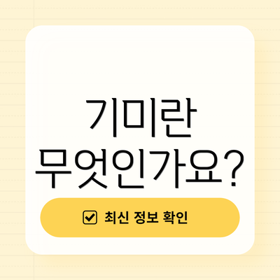 기미란 무엇인가요?