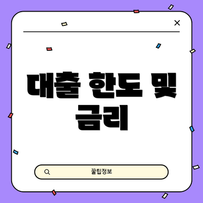 대출 한도 및 금리