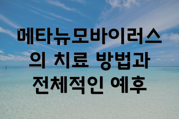 메타뉴모바이러스의 치료 방법과 전체적인 예후