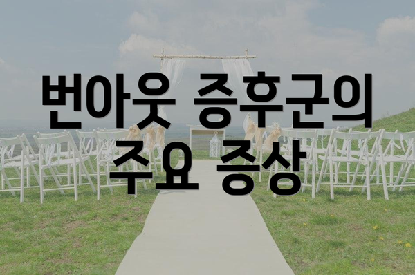 번아웃 증후군의 주요 증상