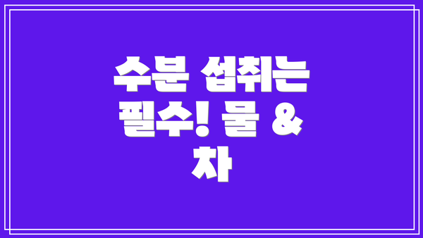 수분 섭취는 필수! 물 & 차