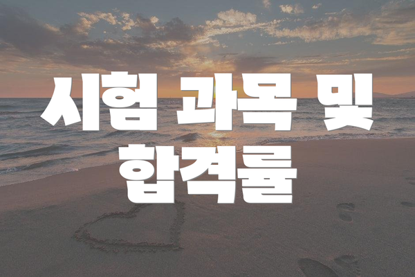 시험 과목 및 합격률
