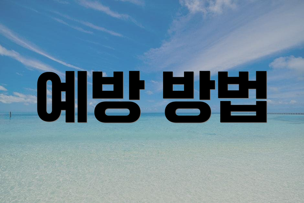 예방 방법