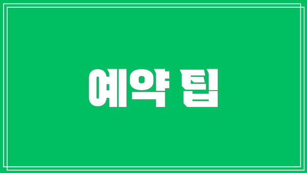 예약 팁
