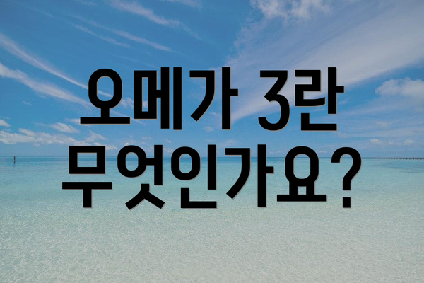 오메가 3란 무엇인가요?