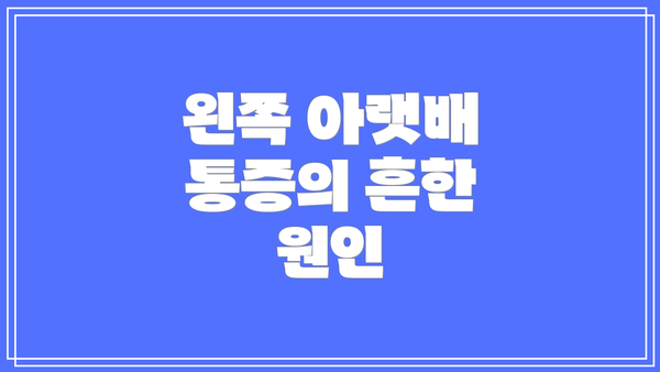 왼쪽 아랫배 통증의 흔한 원인