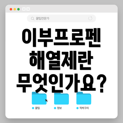 이부프로펜 해열제란 무엇인가요?