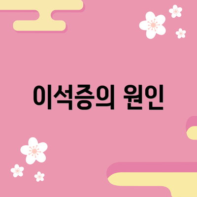 이석증의 원인