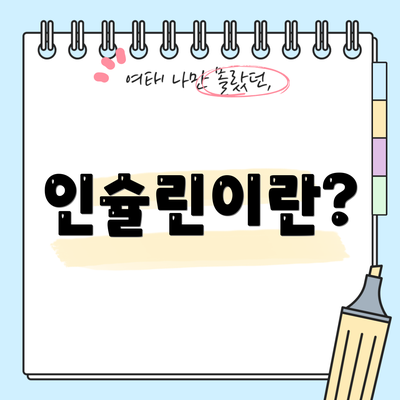 인슐린이란?