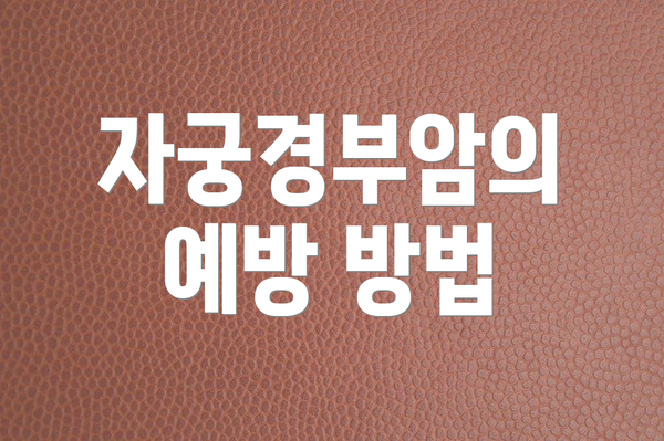 자궁경부암의 예방 방법