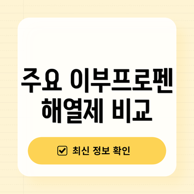 주요 이부프로펜 해열제 비교