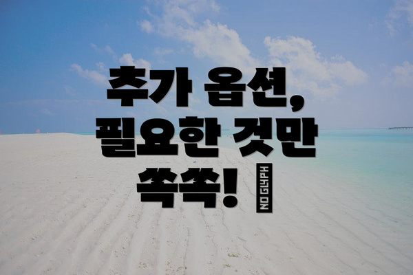 추가 옵션, 필요한 것만 쏙쏙! 🧐