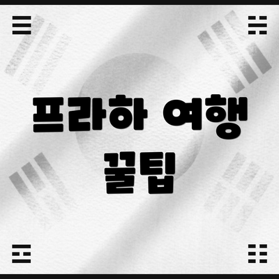 프라하 여행 꿀팁