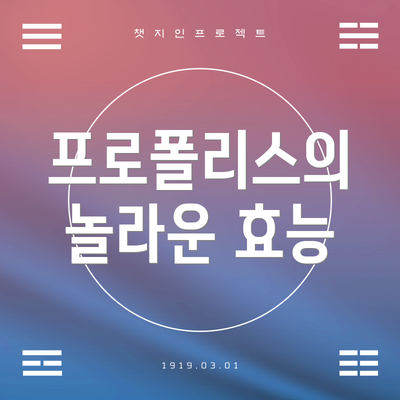 프로폴리스의 놀라운 효능