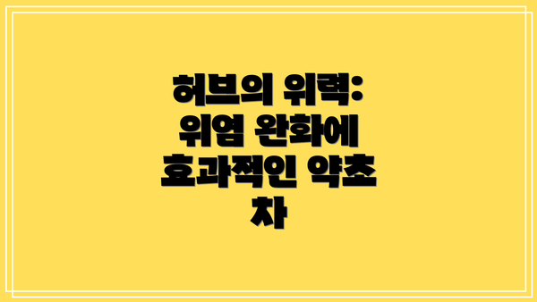 허브의 위력: 위염 완화에 효과적인 약초 차