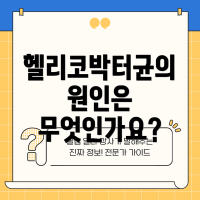 헬리코박터균의 원인은 무엇인가요?