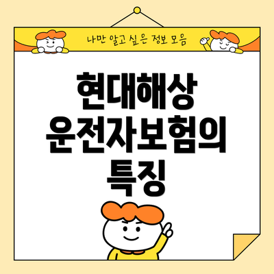 현대해상 운전자보험의 특징