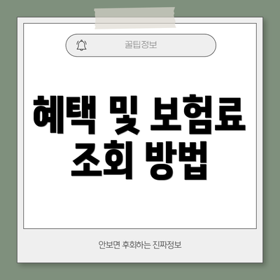 혜택 및 보험료 조회 방법