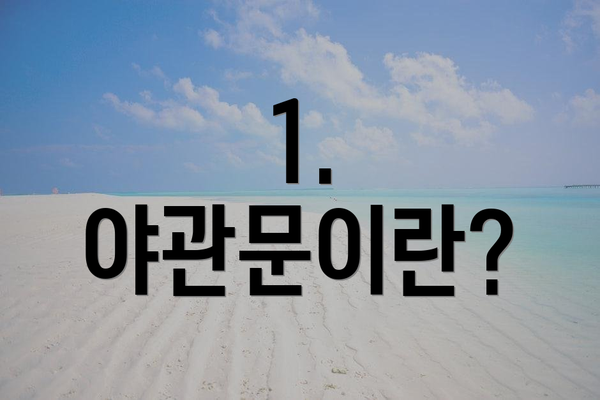 1. 야관문이란?