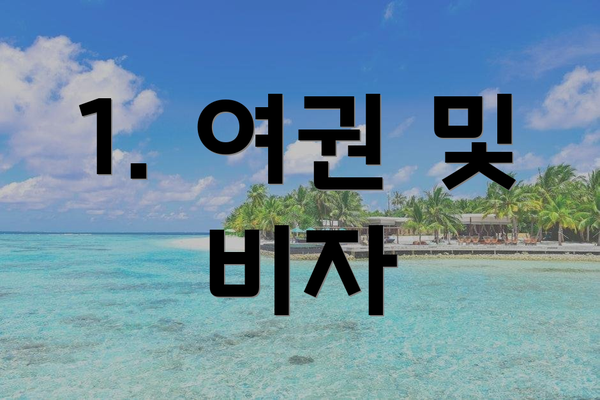 1. 여권 및 비자