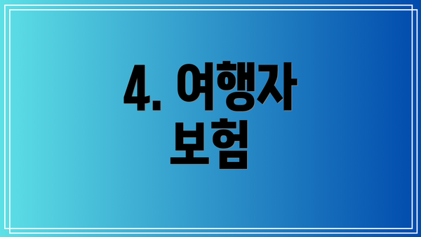 4. 여행자 보험
