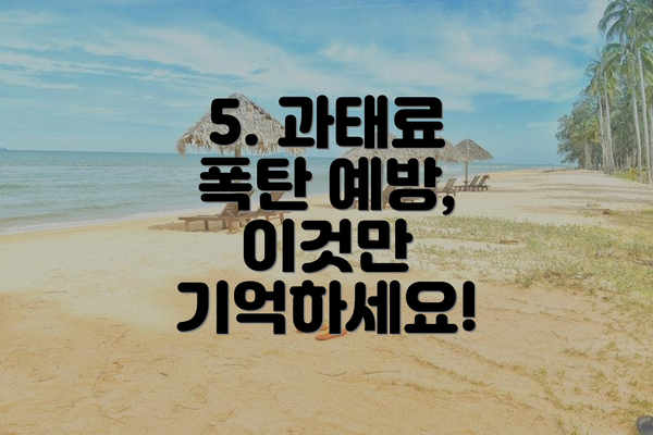 5. 과태료 폭탄 예방, 이것만 기억하세요!