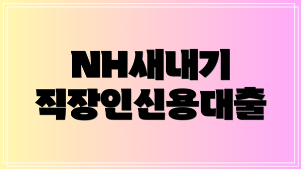NH새내기 직장인신용대출