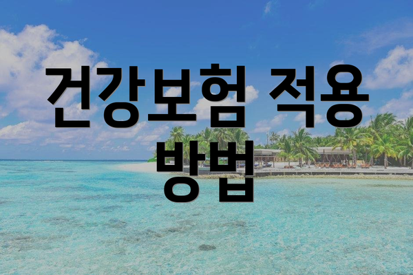 건강보험 적용 방법