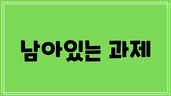 남아있는 과제