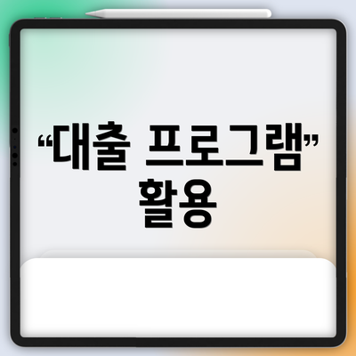 대출 프로그램 활용