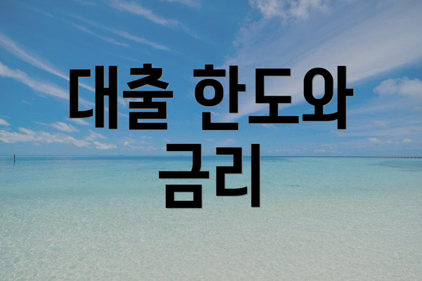 대출 한도와 금리
