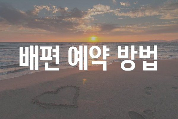 배편 예약 방법