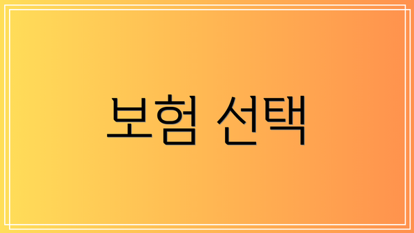 보험 선택