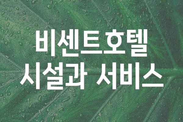 비센트호텔 시설과 서비스