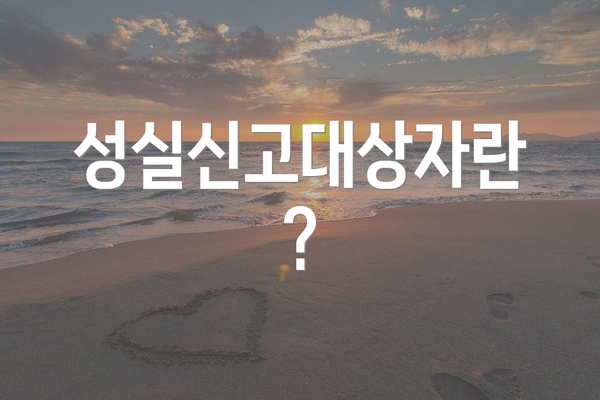 성실신고대상자란?