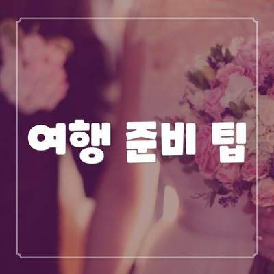 여행 준비 팁