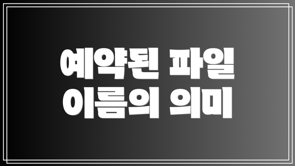예약된 파일 이름의 의미