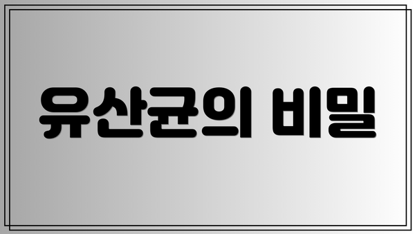 유산균의 비밀