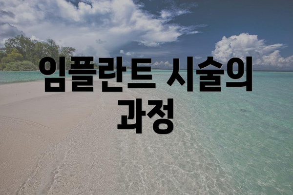 임플란트 시술의 과정