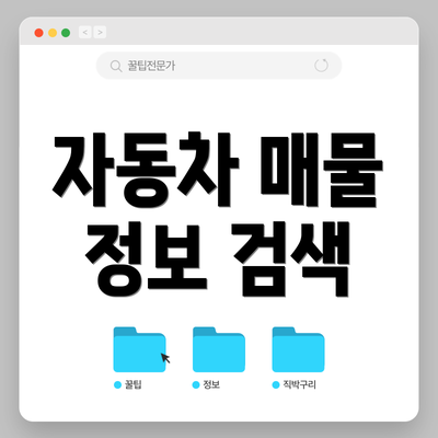 자동차 매물 정보 검색