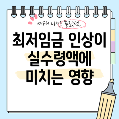 최저임금 인상이 실수령액에 미치는 영향